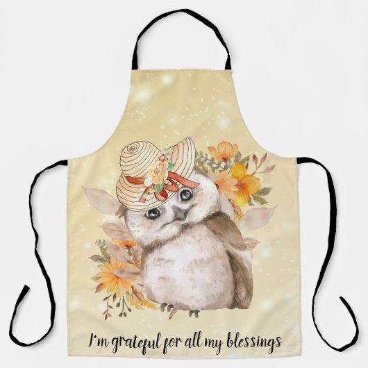 Cute owl Farmhouse romantic wallpaper Schort (Voorkant)