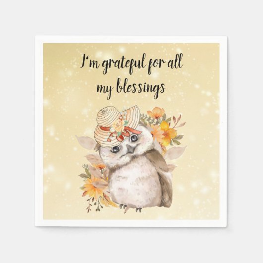 Cute owl Farmhouse romantic wallpaper Servet (Voorkant)