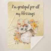 Cute owl Farmhouse romantic wallpaper Sherpa Deken (Voorkant)