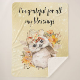 Cute owl Farmhouse romantic wallpaper Sherpa Deken