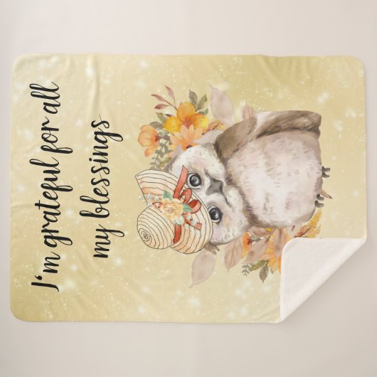 Cute owl Farmhouse romantic wallpaper Sherpa Deken (Voorkant (horizontaal))