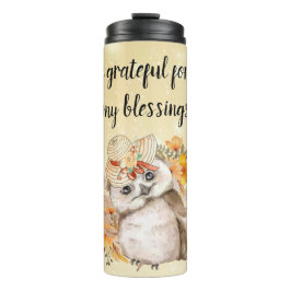 Cute owl Farmhouse romantic wallpaper Thermosbeker