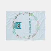 Cute Owl Fleece Blanket (Voorkant (Horizontaal))