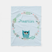 Cute Owl Fleece Blanket (Voorkant)