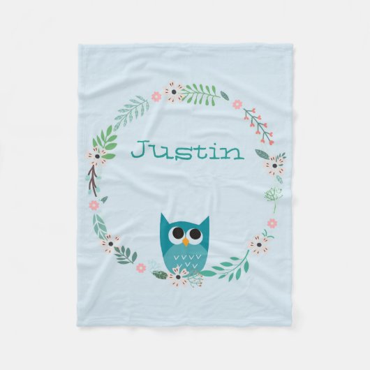 Cute Owl Fleece Blanket (Voorkant)