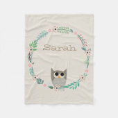 Cute Owl Fleece Blanket (Voorkant)