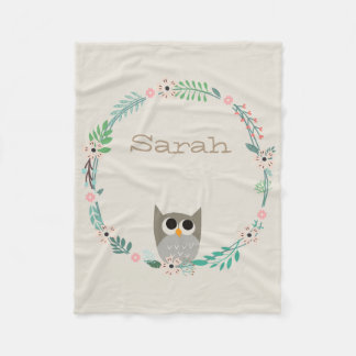 Cute Owl Fleece Blanket