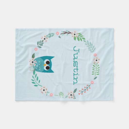 Cute Owl Fleece Blanket Deken (Voorkant (Horizontaal))