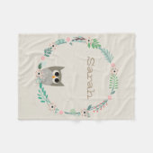 Cute Owl Fleece Blanket Deken (Voorkant (Horizontaal))
