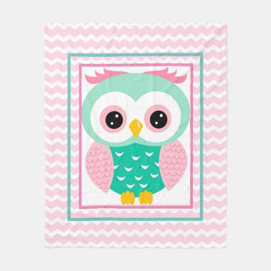 Cute Owl Fleece Deken (Voorkant)