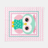 Cute Owl Fleece Deken (Voorkant (Horizontaal))
