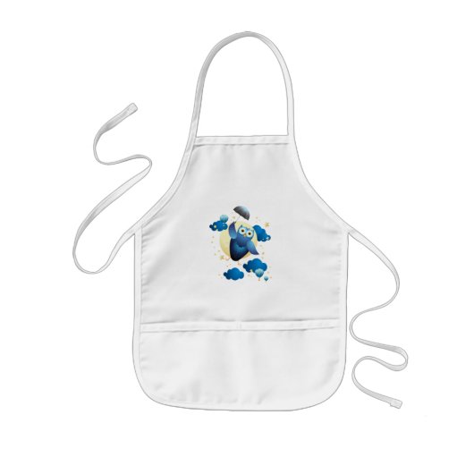 Cute Owl Flying with Umbrella Kinder Schort (Voorkant)