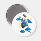 Cute Owl Flying with Umbrella Magneet (Voorkant / Achterkant)