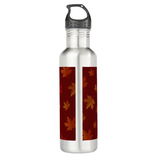 Cute Owl Forest Graphic met maple leafs Waterfles (Achterkant)