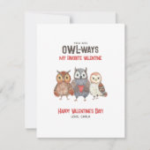 Cute Owl Friend Valentijnsdag Feestdagenkaart (Voorkant)