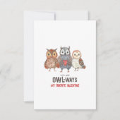 Cute Owl Friend Valentijnsdag Kaart (Voorkant)