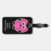 Cute Owl Funny Bagagelabel (Achterkant horizontaal)