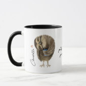 Cute Owl Funny Coffee Script Persoonlijke naam Mok (Links)