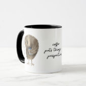 Cute Owl Funny Coffee Script Persoonlijke naam Mok (Voorkant links)