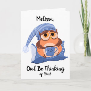 Cute Owl Get Well Wenskaart Kaart