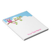 Cute Owl Girl op een Notitieblok van de Tak (Schuin)