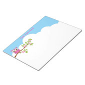 Cute Owl Girl op een Notitieblok van de Tak (Schuin)