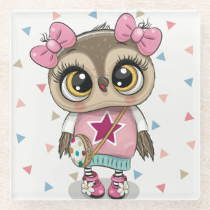 Cute Owl Glazen Onderzetter