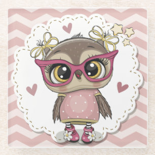 Cute Owl Glazen Onderzetter