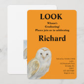 Cute Owl Graduation Invitation   Kaart (Voorkant / Achterkant)