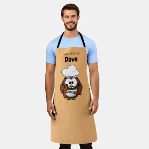 Cute Owl Grillmaster Personalized Schort