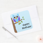 Cute Owl Happy Birthday Sticker (Envelop)