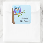 Cute Owl Happy Birthday Sticker (Tas)
