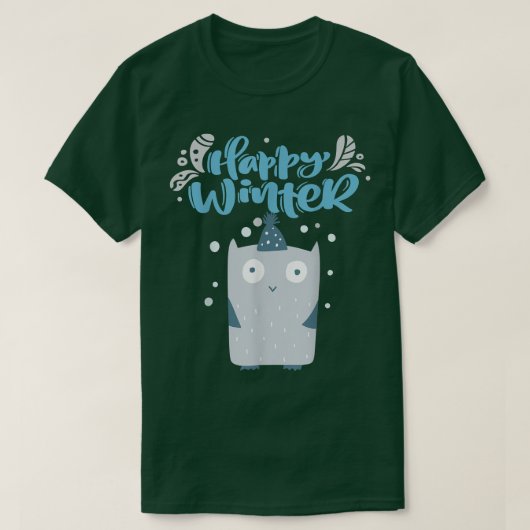 Cute Owl Happy Winter, Be Joyful cute Owl Xmas Hol T-shirt (Design voorkant)
