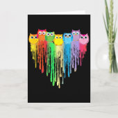 Cute Owl Heart Lgbtq Proud Gay Pride Month Colourf Kaart (Voorkant)