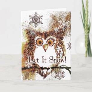 Cute Owl Holiday Card Feestdagen Kaart