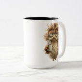 Cute Owl Illustration Mug | Adorable Woodland Bird Tweekleurige Koffiemok (Voorkant rechts)