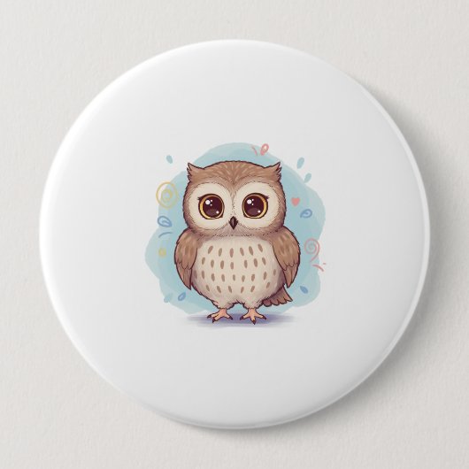 Cute owl illustration ronde button 4,0 cm (Voorkant)