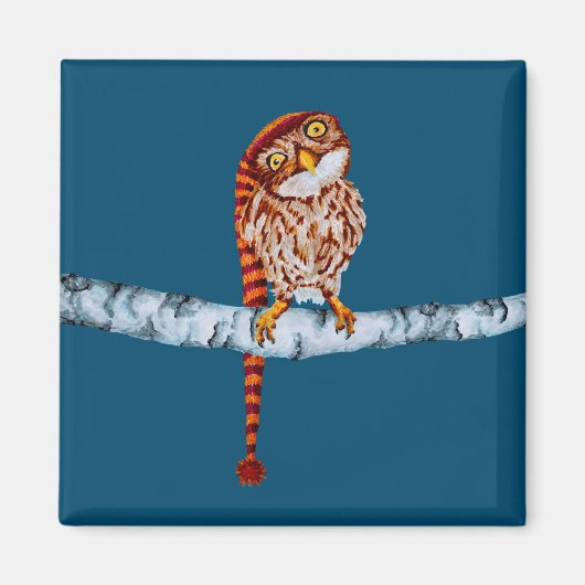 Cute Owl in het Pet van de stopplaats Magneet (Voorkant)