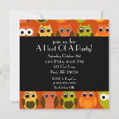 Cute Owl Invitation Kaart (Achterkant)