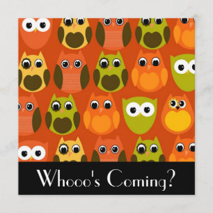 Cute Owl Invitation Kaart