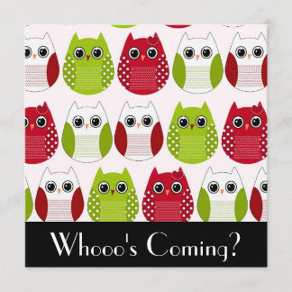Cute Owl Invitation Kaart