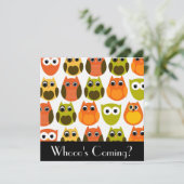 Cute Owl Invitation Kaart (Staand voorkant)