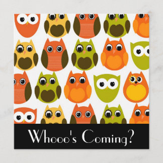 Cute Owl Invitation Kaart