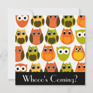 Cute Owl Invitation Kaart