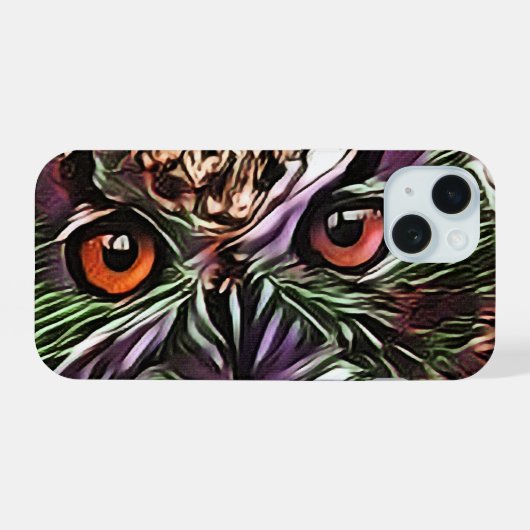 CUTE OWL iPhone 15 CASE (Achterkant horizontaal)