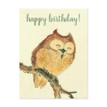 Cute Owl - Japans Briefkaart voor fijne kunst op z