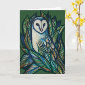 Cute Owl Kaart (Gele Bloem)