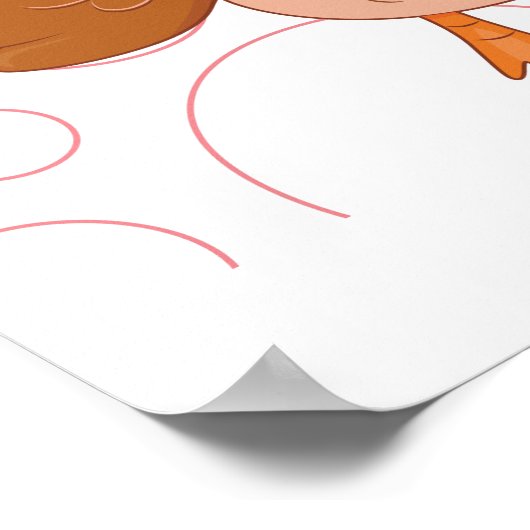 Cute Owl-Kawaii collectie Poster (Hoek)