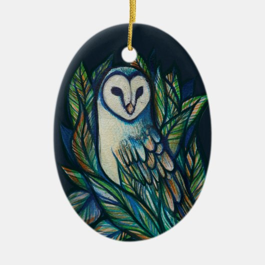 Cute Owl Keramisch Ornament (Voorkant)