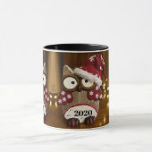 Cute Owl Kersthout - Aangepaste sleepbok Mok (Midden)